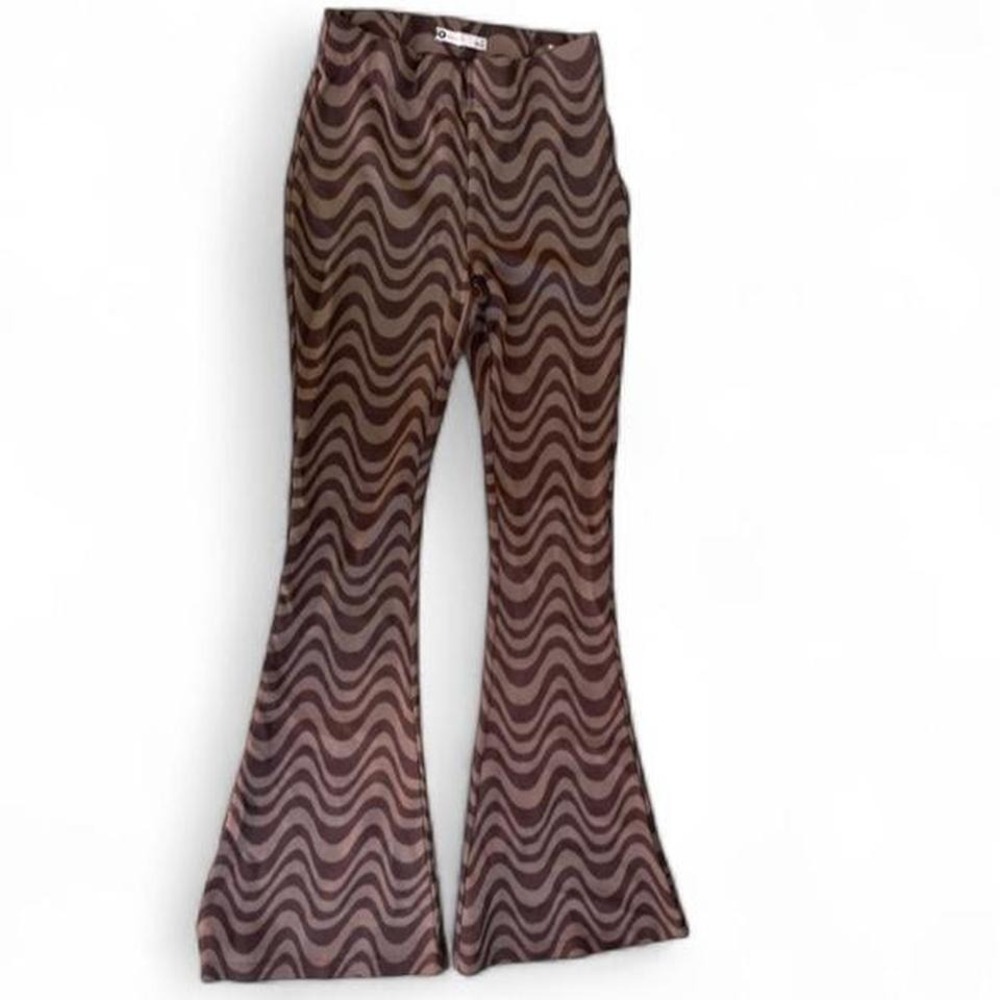 so brown & black zebra print flare pants Size XS